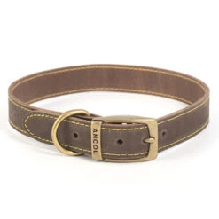 Ancol Timberwolf Sable Leather Dog Collar