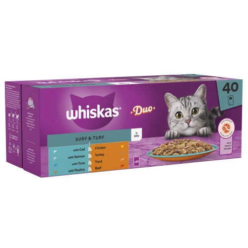Whiskas 1+ Duo Surf & Turf In Jelly Wet Adult Cat Food 10 Whiskas 1+ Duo Surf & Turf In Jelly Wet Adult Cat Food - Image 8
