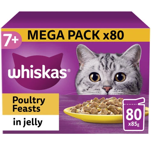 Whiskas 7+ Poultry Feasts In Jelly Wet Senior Cat Food 4 Whiskas 7+ Poultry Feasts In Jelly Wet Senior Cat Food - Image 2
