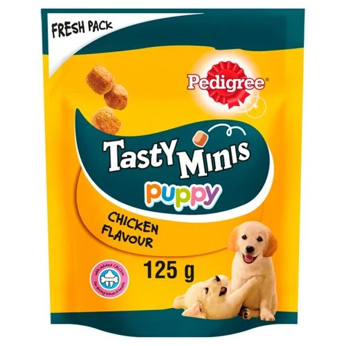 Pedigree Tasty Minis Chewy Cubes Chicken Puppy Treats 3 Pedigree Tasty Minis Chewy Cubes Chicken Puppy Treats