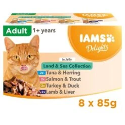 IAMS Delights Pouches Land & Sea In Jelly Wet Cat Food
