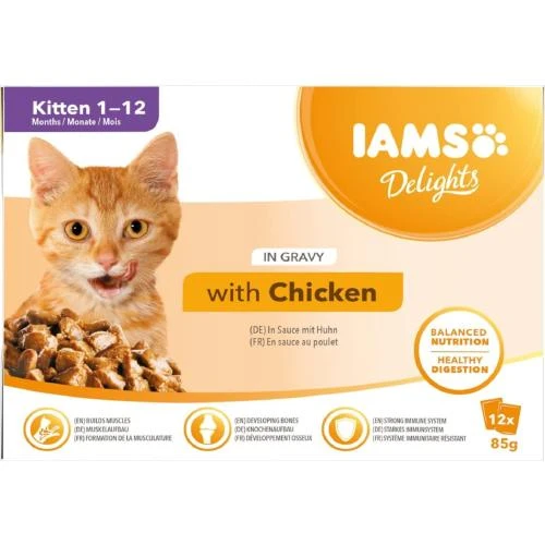 IAMS Delights Chicken In Jelly Kitten Wet Cat Food 3 IAMS Delights Chicken In Jelly Kitten Wet Cat Food