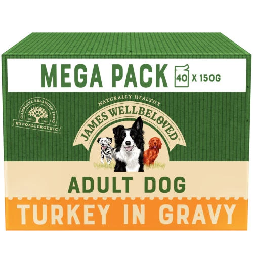 James Wellbeloved Turkey & Rice Adult Dog Pouches 4 James Wellbeloved Turkey & Rice Adult Dog Pouches - Image 2