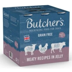 Butchers Meaty Recipes In Jelly Dog Food Tins -Pet Supply Store Butchers18PackCanMeatyinJelly dotuoc