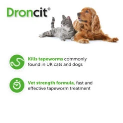 Vetoquinol Droncit Tapewormer Tablets For Cats & Dogs -Pet Supply Store Droncit Tablet Tapewormer USP ebrftv