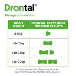 Drontal Tasty Bone Worming Tablets For Small And Medium Dogs 2kg To 20kg -Pet Supply Store Drontal Tasty Bone Dosage bxxhr4