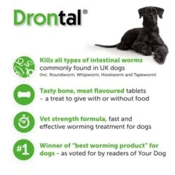 Drontal Tasty Bone Worming Tablets For Small And Medium Dogs 2kg To 20kg -Pet Supply Store Drontal Tasty Bone USPs sl0up5