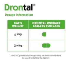 Drontal Worming Tablets For Small & Medium Cats Under 4kg -Pet Supply Store Drontal Wormer tablets for Cats Dosage a3feqe