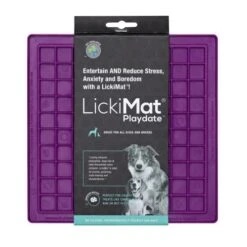 LickiMat Classic Playdate Slow Feeder For Dogs & Cats -Pet Supply Store LM9001PU DR 9349785005055 LickiMat Playdate Dog Purple 1 1 oqbwap