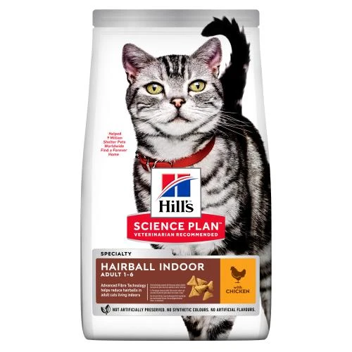 Hills Science Plan Adult Hairball & Indoor Dry Cat Food Chicken 3 Hills Science Plan Adult Hairball & Indoor Dry Cat Food Chicken