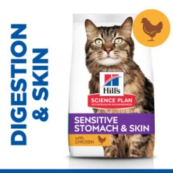 Hills Science Plan Adult Sensitive Stomach & Skin Dry Cat Food Chicken -Pet Supply Store Thumbnail 1 604069 ionpl3