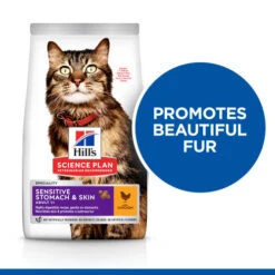 Hills Science Plan Adult Sensitive Stomach & Skin Dry Cat Food Chicken -Pet Supply Store Thumbnail 2 604069 twnqvs